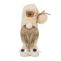 Plüschkaffee-Zwergpuppe in Beige und Braun mit Kaffeebohnen und langem Bart - Beige Zwerg