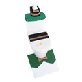 Christmas snowman themed bathroom set with toilet seat cover, mat, and tissue box - Green Snowman Style