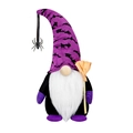Halloween gnome plush ornament in purple with black bat pattern and hanging spider - Purple Bat Style (Male)