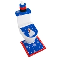 Blau-rotes Weihnachts-WC-Sitzbezug-Set mit Schneemann- und Schneeflocken-Design - Blau Schneemann Stil
