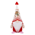 Gnomo de peluche de San Valentín con gorro de Cupido y texto Love You Forever - Estilo barba / Rojo/Blanco/Rosa