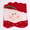 Coprisedie natalizi con Babbo Natale e decorazioni a fiocco di nastro verde - Mamma Natale