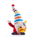 Poupée gnome arc-en-ciel avec chapeau rayé coloré et gâteau brodé Make A Wish mignon - Poupée Arc-en-ciel