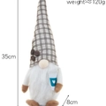 Gnomo da caffè nordico in peluche con cappello a quadri e chicchi di caffè, decoro 35cm - Tema Caffè Cappello A Griglia