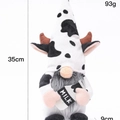 Gnomo di peluche con stampa mucca e cartone del latte, decorazione nordica alta 35 cm - Tema Latte Mucca Senza Volto