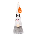 Gnome d'Halloween en peluche avec bonnet blanc étoilé et citrouille décorative - Style Régulier Blanc
