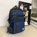 Dark blue and black high-capacity school backpack with a detachable coin pouch - Blue