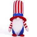 Gnome patriotique du jour de l'indépendance avec chapeau rayé rouge et blanc et corps bleu - Style Homme