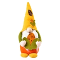 Close-up of harvest gnome plush with yellow corn and a bright felt hat decoration - Yellow Hat Corn Style