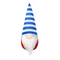 Independence Day patriotic gnome hanging ornament in red white and blue stripe design - Blue and White Vertical Stripe Hat (Style 6)
