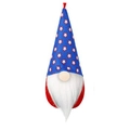 Patriotic Independence Day gnome plush with star-patterned blue hat and red hanging loop - Style 9 / 16.5*8.88cm