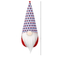 Patriotic gnome ornament with red white blue colors and long pointed geometric hat - Geometric Pattern Colorful Hat (Style 10)