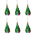 Detalle de 6 adornos verdes para el árbol de Navidad con motivos de cajas de regalo - Árbol de Navidad con Cajas de Regalo (Estilo 1)