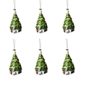 Detalle de 6 adornos de árbol de Navidad verdes con motivos de nieve y base de regalo - Árbol de Navidad Nevado (Estilo 2)