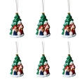 Detalle de 6 adornos navideños del pesebre con acabados coloridos y de purpurina - Árbol Escena del Nacimiento (Estilo 3)
