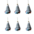 Detalle de seis mini adornos de árbol de Navidad nevado con cajas de regalo de colores - Árbol Nevado con Regalos (Estilo 4)