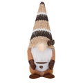 Gnomo del caffè in peluche con cappello a righe e tazza di caffè in feltro bianco - Cappello a righe