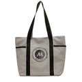 Grey and black canvas tote bag with Midolay Est. 2023 logo for daily commuting - Gray