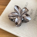 Elegante molletta per capelli in metallo a forma di fiore con finitura a specchio lucida - Pinza per Capelli Grigia