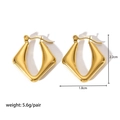 Orecchini a cerchio geometrici in acciaio oro 18K, misura 22mm x 18mm - Yye023027