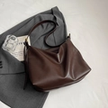 Sac fourre-tout marron foncé en similicuir style hobo avec détails dorés vintage - Style Without Charm / Marron