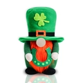 Detailed view of St. Patrick's Day gnome featuring green hat and orange beard - Beard Style (With Horseshoe)
