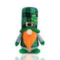 Gnomo di peluche per San Patrizio con cappello a quadri verde e barba arancione - Cappello Quadrato