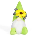 Grüner Zwerg Plüsch mit Sonnenblume und weißem Bart für Frühlings Bienenfest Deko - Grün