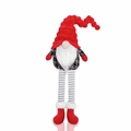 Gnomo de peluche de San Valentín con piernas largas a rayas y patrones de corazones - Rojo
