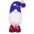 Gnome en peluche pour la fête de l'indépendance avec chapeau étoilé bleu et rouge - Chapeau Bleu