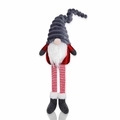 Gnomo de peluche de San Valentín con gorro gris de pana y largas piernas de rayas - Gris