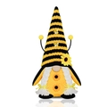 Gnome du festival des abeilles avec chapeau rayé jaune et détails de tournesol - Jaune / 20 Cm * 12 Cm * 3 Cm