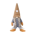 Nordic faceless coffee gnome doll with heart knit hat and golden pigtails decoration - Khaki Hat With Braids Style / Khaki Female