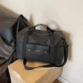 Borsa da viaggio grande nera in nylon opaco con logo NOCO e tracolla regolabile - Nero