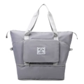 Bolso de viaje gris claro impermeable en tela Oxford con gran capacidad y capa extra - Gris claro