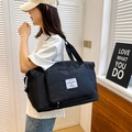 Bolso de viaje de tela Oxford negro de gran capacidad para gimnasio y escapadas - Negro Versátil