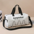 Borsa sportiva bianca impermeabile con cinghie nere e tracolla regolabile morbida - Bianco Sporco