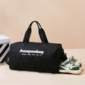 Borsa fitness nera impermeabile con scomparto per scarpe e tracolla regolabile - Nero