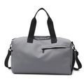 Bolsa de deporte gris espaciosa para fitness y viajes con asas resistentes y correa - Gris claro