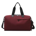 Bolsa de deporte burdeos de gran capacidad para viajes y fitness con asas negras - Rojo
