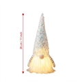 28cm glowing Christmas gnome with sequined hat and warm LED light for holiday decor - White Style (ML-Q1632E)