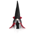 Poupée gnome vampire d'Halloween faite main avec chapeau pointu noir et cape rouge - Double Braids Style / Style sans Dents