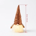 Brown glowing Christmas gnome with sequins and white beard, 25cm festive decoration - Copper Style (ML-Q1632B)