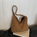 Sac cabas en cuir mat marron avec bandoulière à nœud minimaliste pour femmes - Brun Thé