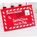Red felt Christmas envelope hanging ornament with North Pole postmark for tree decoration - Red