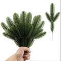 Artificial green pine needles and red berries bouquet for Christmas tree decoration - Trident (Pine Needle)