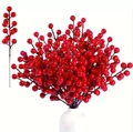Artificial red Christmas berry stems in a white vase for festive holiday home decoration - Red Berry