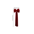 Grande fiocco decorativo in velluto rosso con nastri lunghi, largo 40 cm e alto 110 cm - Medio / Fiocco in Velluto Borgogna Medio (110x40cm)