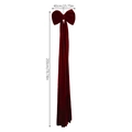Fiocco gigante in velluto rosso scuro con nastri lunghi, 40 cm per 200 cm per decorazione - Grande / Fiocco in Velluto Borgogna Grande (200x40cm)