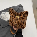 Chic leopard print crossbody bucket bag with elegant gold metal twist lock buckle - No Pendant / Leopard Print